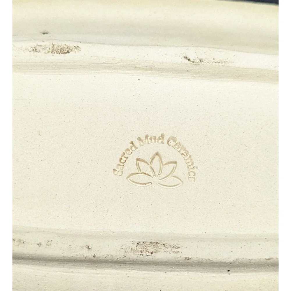 Sacred Mud Ceramic Studio Pottery Christmas Winter Dish 12.75